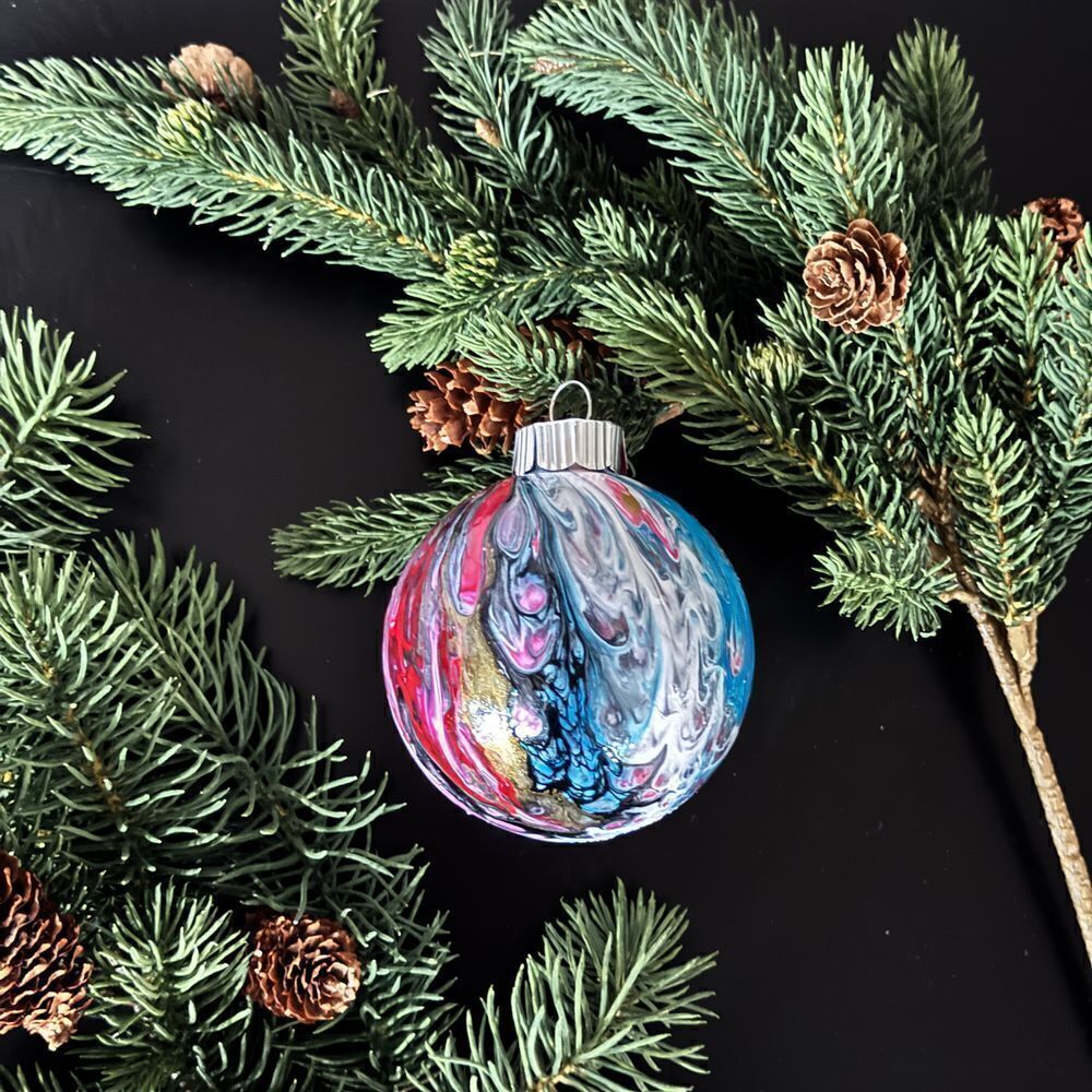 3 for $25: Handpainted Metallic Christmas Ornaments, Holiday Tree Decorations - Picture 3 of 5